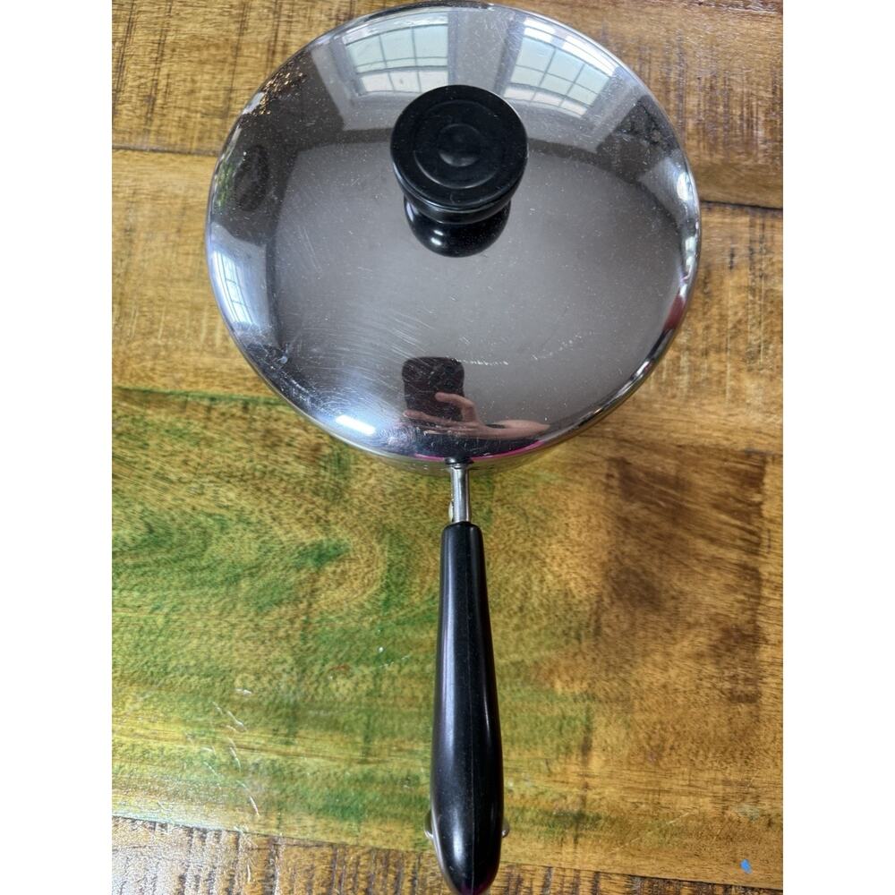 REVERE WARE 1801‎ VTG Copper Bottom 2 QT SAUCEPAN & Lid  93h CLINTON Ill USA #4